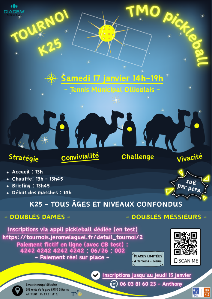 Tournoi K25 - TMO pickleball